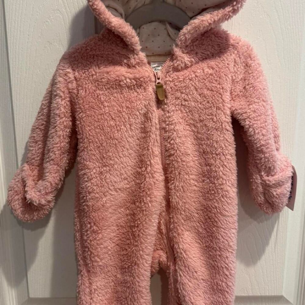 Carter-s Pink Hooded Fleece Suit